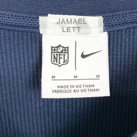 Patriots NFL Nike On Field Apparel Blue Thermal Top Medium Coach Jamael Lett - Picture 3 of 9